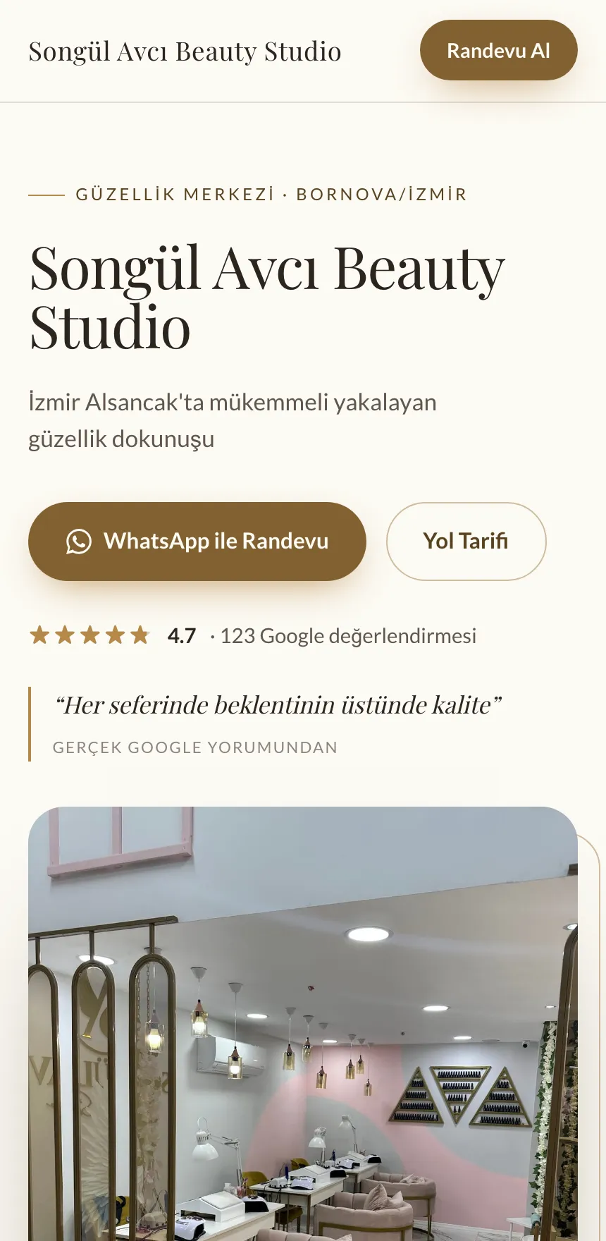 Songül Avcı Beauty Studio — canlı site önizlemesi